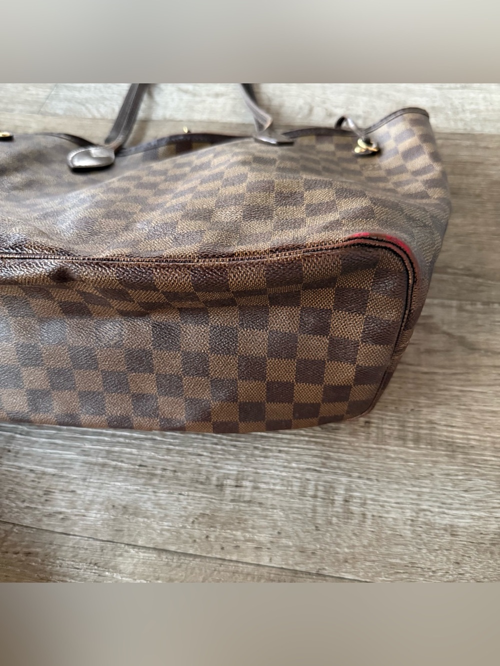 Authentic LV Damier MM Neverfull Dark Brown Monogram FLAWED - Picture 3 of 15